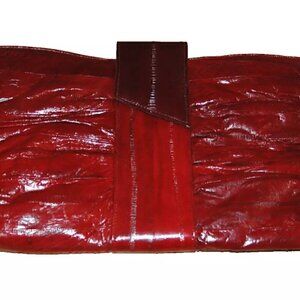 Genuine Eel Skin Clutch Luxurious Vintage Slim Wallet